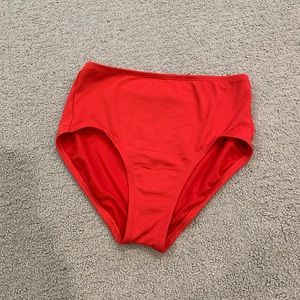 Red high rise bikini bottoms